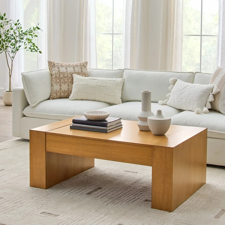 Better Homes & Gardens Ezra Oversized Coffee Table, Living Room, Light Honey | Walmart (US)