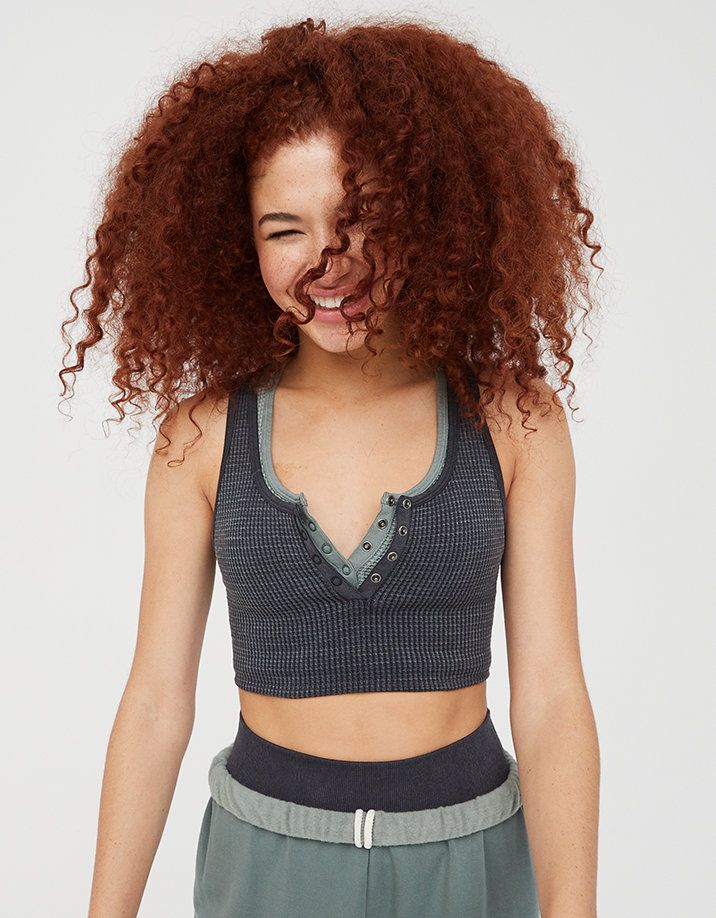 OFFLINE Main Squeeze Seamless Waffle Sports Bra | American Eagle Outfitters (US & CA)