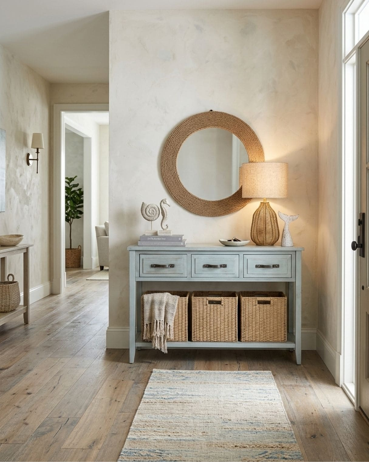 Charming Coastal Entryway Design With Blue Console Table

#entrywaydesign #coastaldecor #coastalentryway #beachhouse #entrywaydecor

The mood board features furniture & decor from Amazon. The mockup is an approximation of how this mood board design could look in a home.

#LTKHome