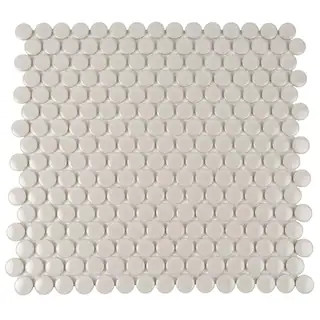 Cirkel Pink 11.46 in. x 12.4 in. Glossy Porcelain Mosaic Wall and Floor Tile (9.87 sq. ft./case) ... | The Home Depot
