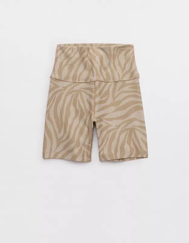 OFFLINE By Aerie Real Me XTRA Stripe Ribbed High Waisted 5" Bike Short | Aerie