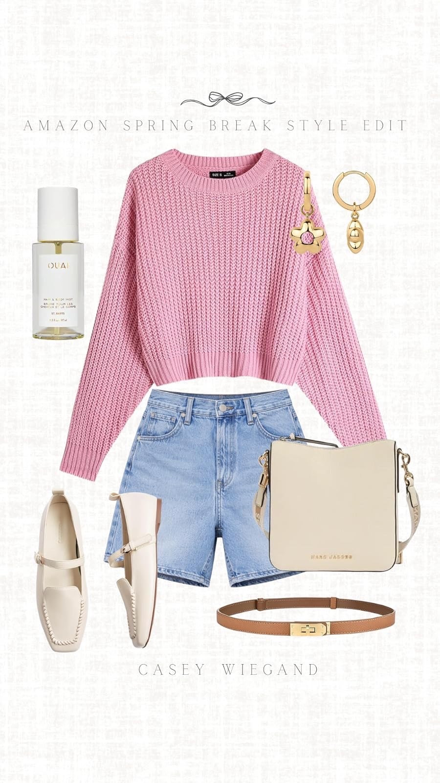 Spring Break Style: Pastel pink sweater, denim shorts, and ballet flats. Perfect for a casual yet chic look. #SpringStyle

#LTKSpringSale #LTKgrwm #LTKootd