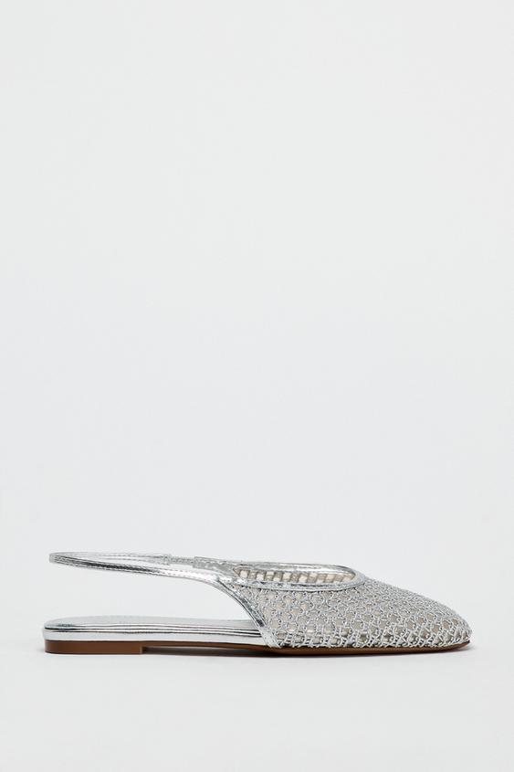 METALLIC EFFECT BRAIDED SLINGBACKS | Zara US