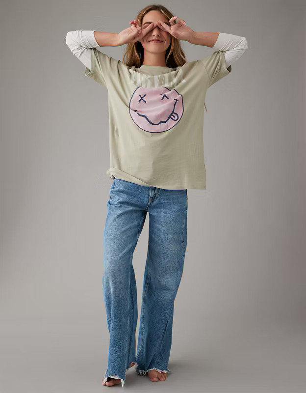 AE Oversized Nirvana Graphic Tee | American Eagle Outfitters (US & CA)