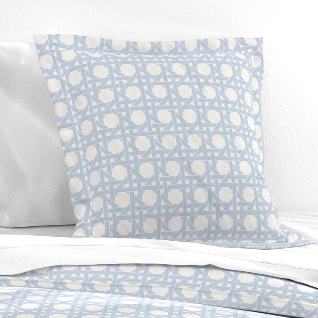 Cane print bedding 💙 blue and white shams, summer bedroom refresh cane pattern duvet cover cane sheet set