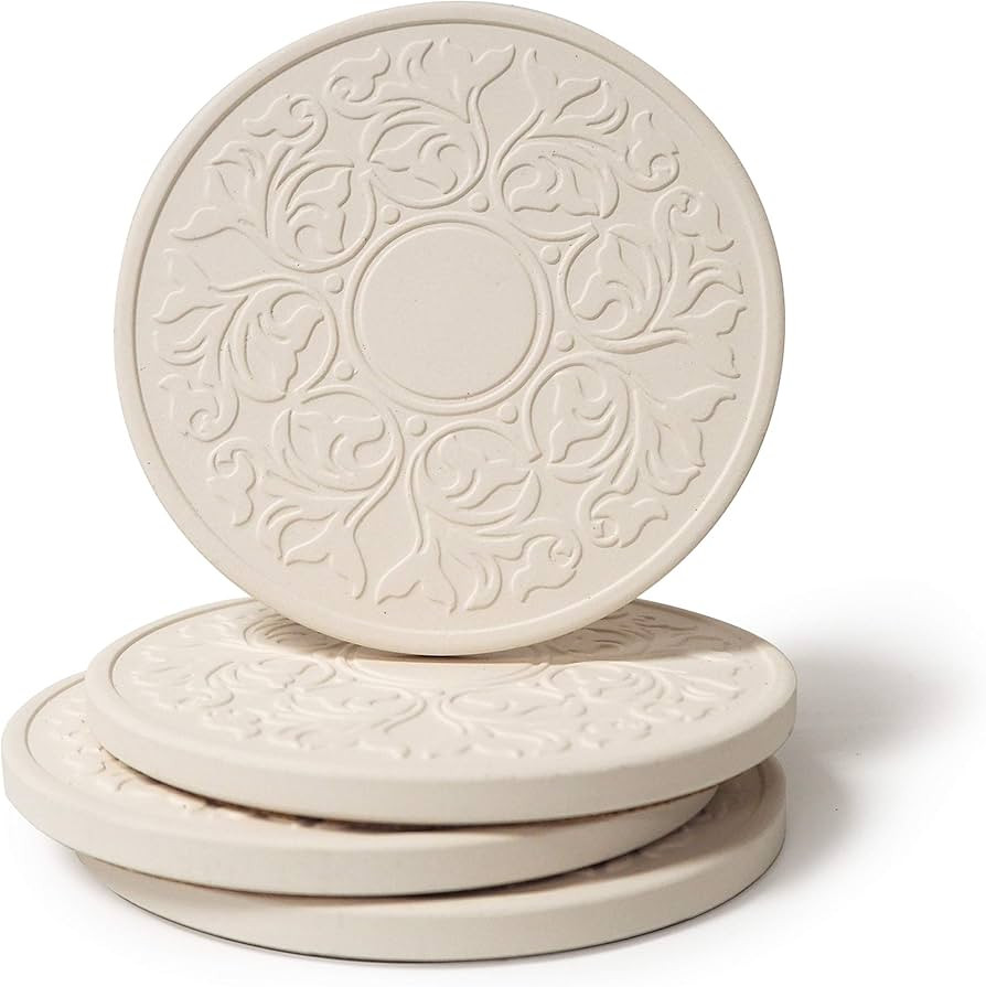 CoasterStone Absorbent Stone Coasters, “Victorian Lace Set of 4 | Amazon (US)