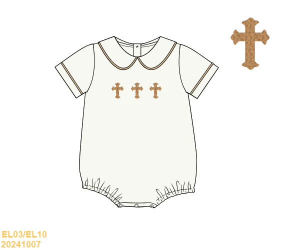 Spring Collection: Linen Cross Boy Bubble | Tutti Frutti Kids Co