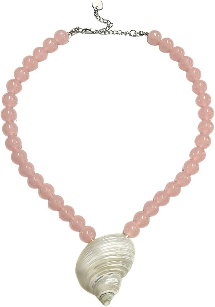 Vintage Inspired Pearls Conch Shell Pendant Necklace Lightweight Beach Earrings Jewelry For Women | Amazon (US)