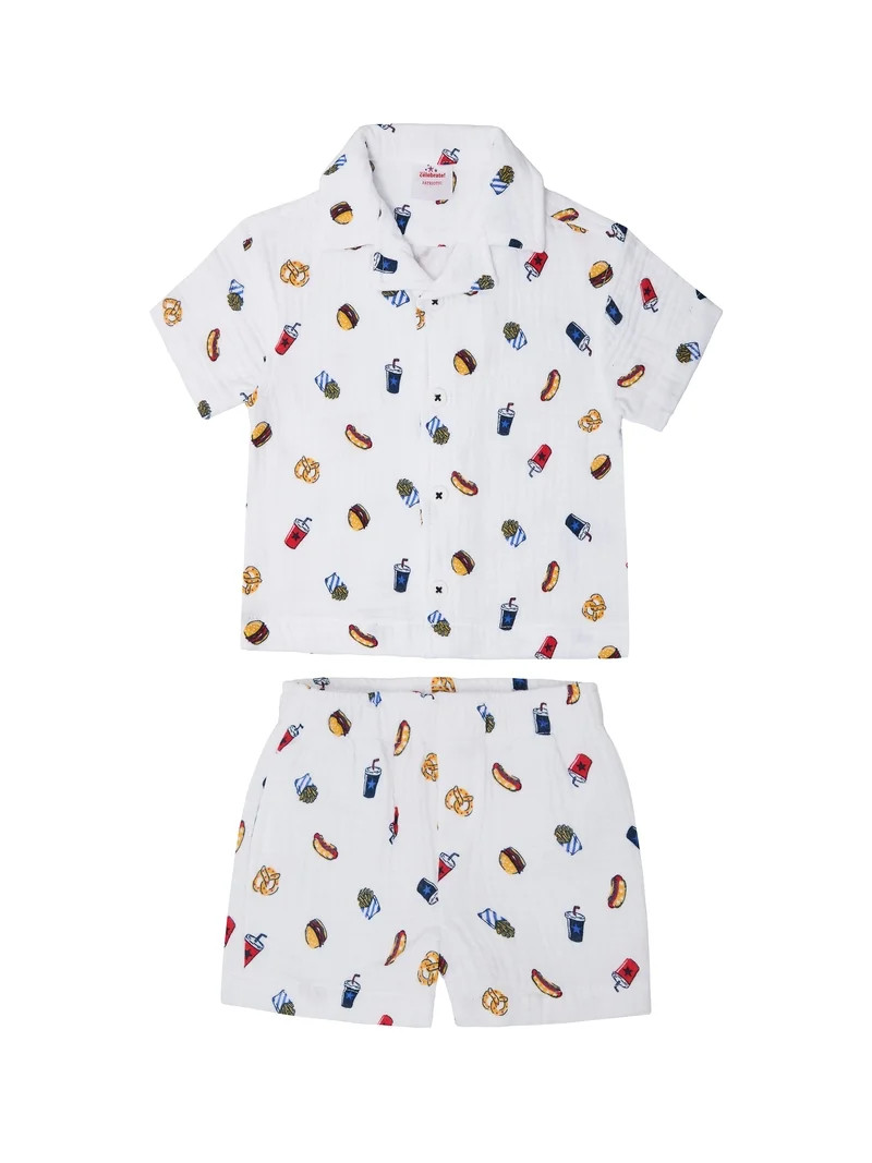 Way to Celebrate Baby and Toddler Boy Americana Shirt and Short Set, Sizes 0-3M-5T | Walmart (US)