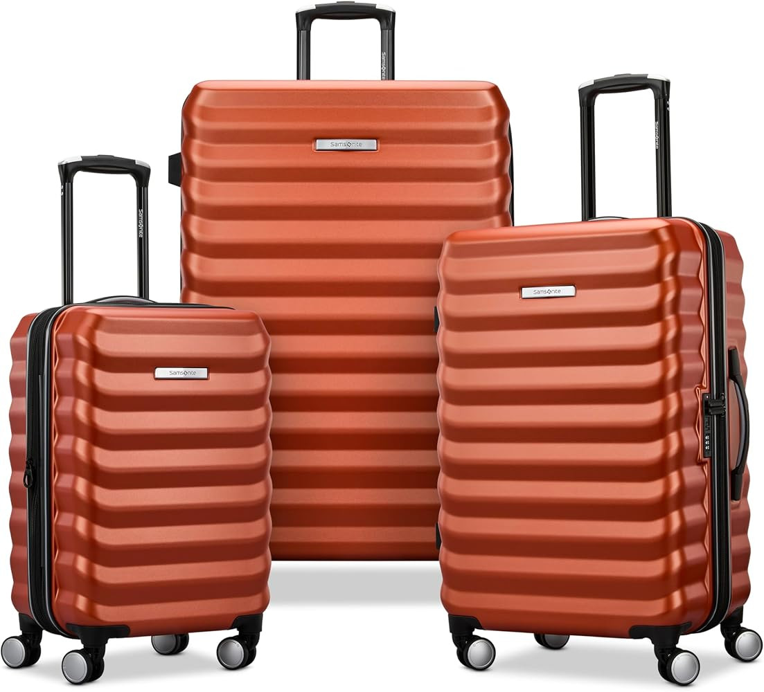 Samsonite Hard-Sided 20, 24 & 28 Inch 3-Piece Lightweight Checked Large Expandable Element Suitca... | Amazon (US)