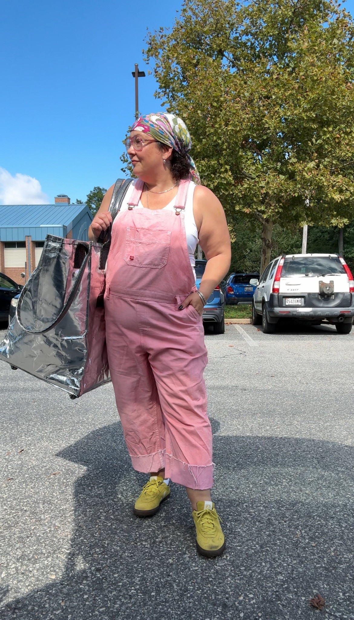 Running errands on a humid day. While these overalls were custom made I found a pair at Gap I really really want in the same color. They come in other colors too, I may need to get a pair! 

#LTKMidsize #LTKPetite #LTKOver40