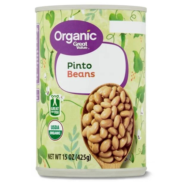 Great Value Organic Pinto Beans, Canned, 15 oz - Walmart.com | Walmart (US)
