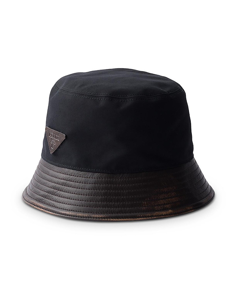 Prada Technical Cotton and Leather Bucket Hat | Bloomingdale's (US)