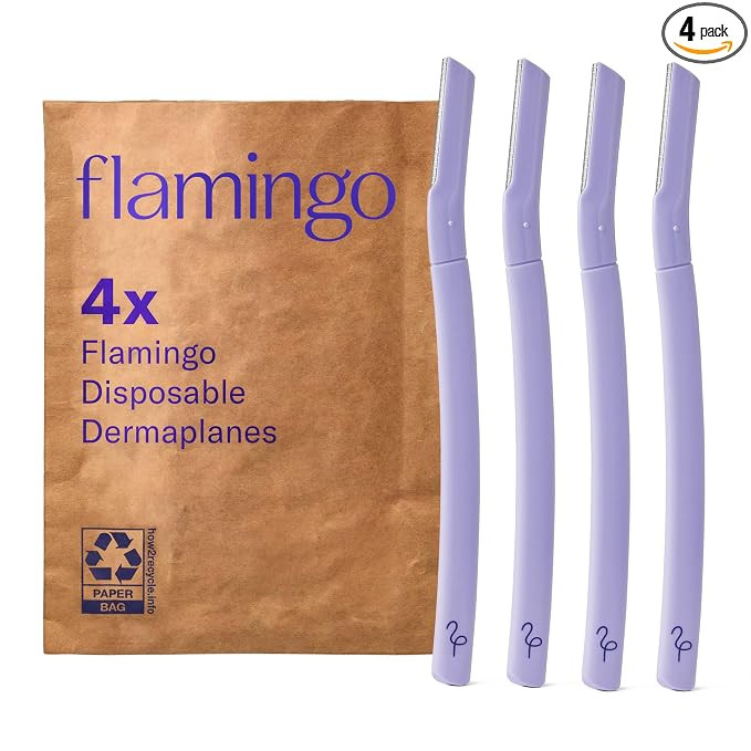 Flamingo Dermaplane Razor, Face Razors for Women, Disposable, 1 count, Pack of 4 | Amazon (US)