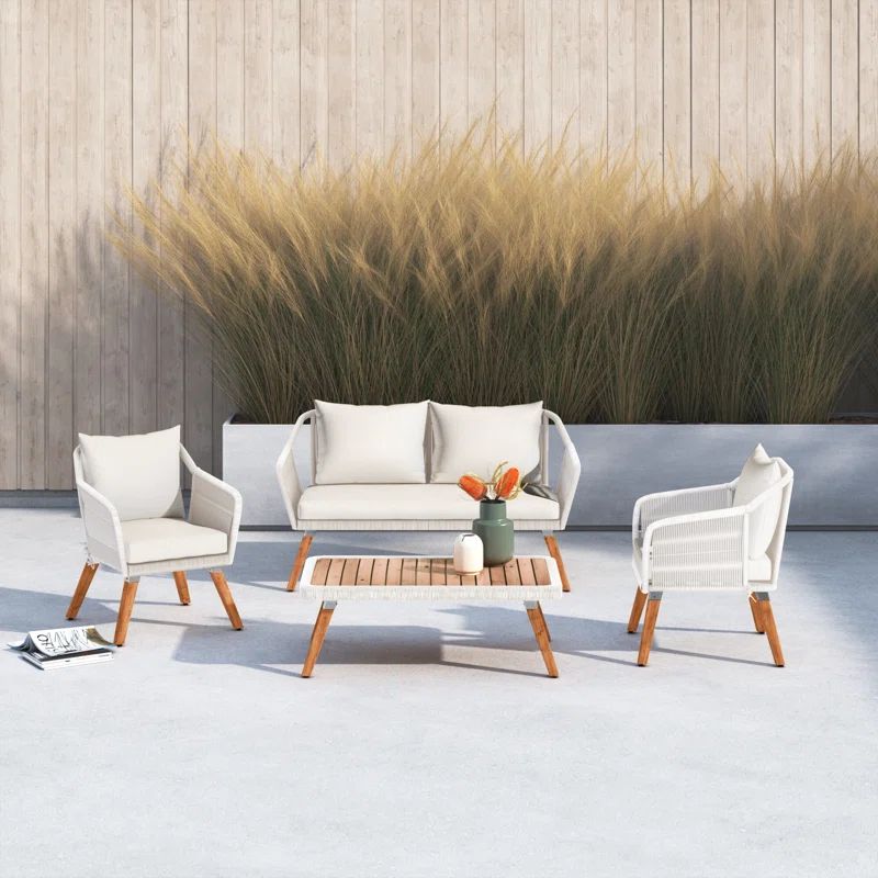 Griffith 4 - Person Outdoor Seating Group with Cushions | Wayfair North America