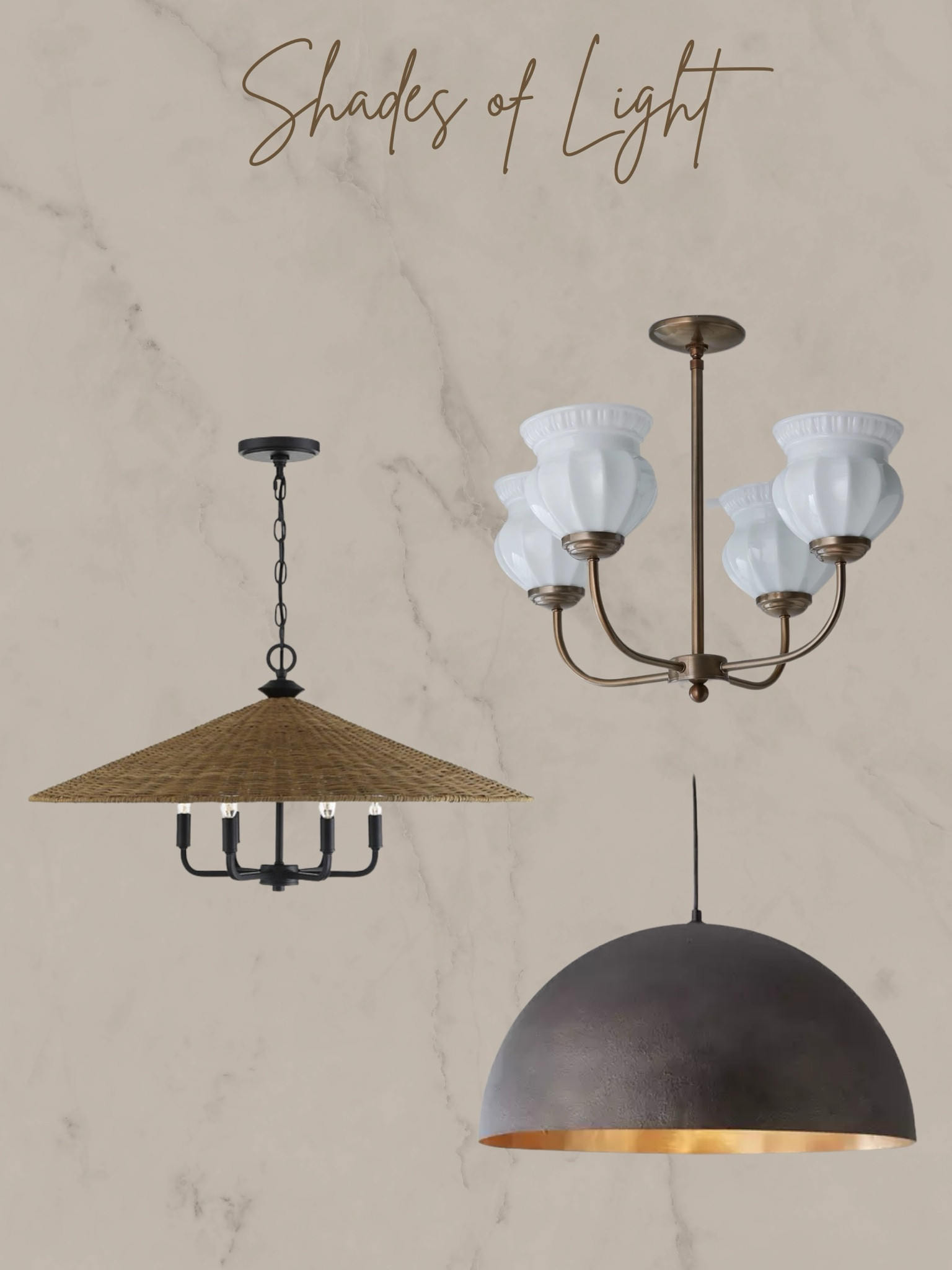 Chandelier options, modern chandelier, antique inspired chandelier, CLJ Lighting, dome pendant, bedroom lighting options, conical shade light, rattan light fixture, shades of lightt

#LTKstyletip #LTKGiftGuide #LTKhome