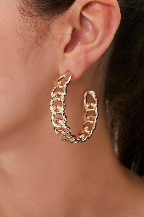 Curb Chain Hoop Earrings | Forever 21 (US)