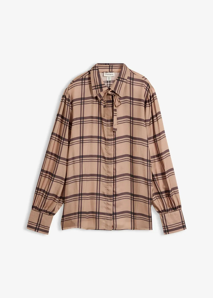 Bluse aus gl\u00e4nzendem Seiden-Mix | Bonprix DE