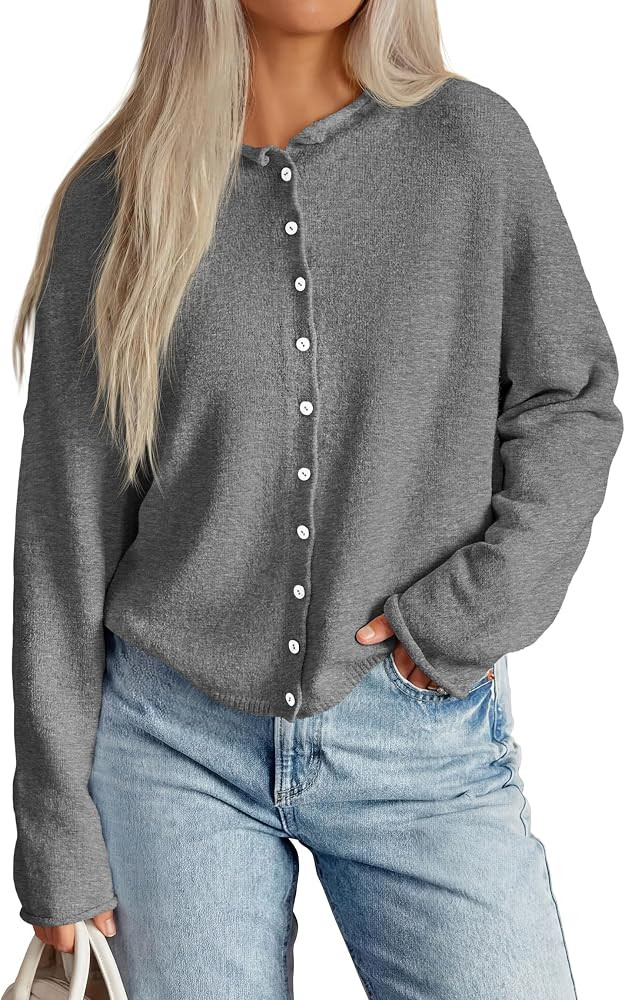 PRETTYGARDEN Button Up Cardigan for Women Knit Oversized Fall Sweaters | Amazon (US)