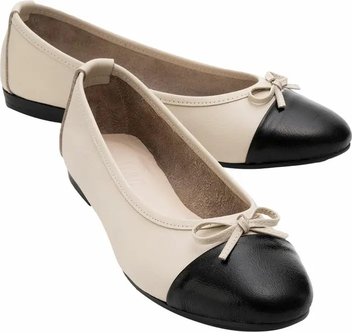Forever & Always Shoes Rayne Cap Toe Leather Ballet Flats (Women) | Nordstrom | Nordstrom