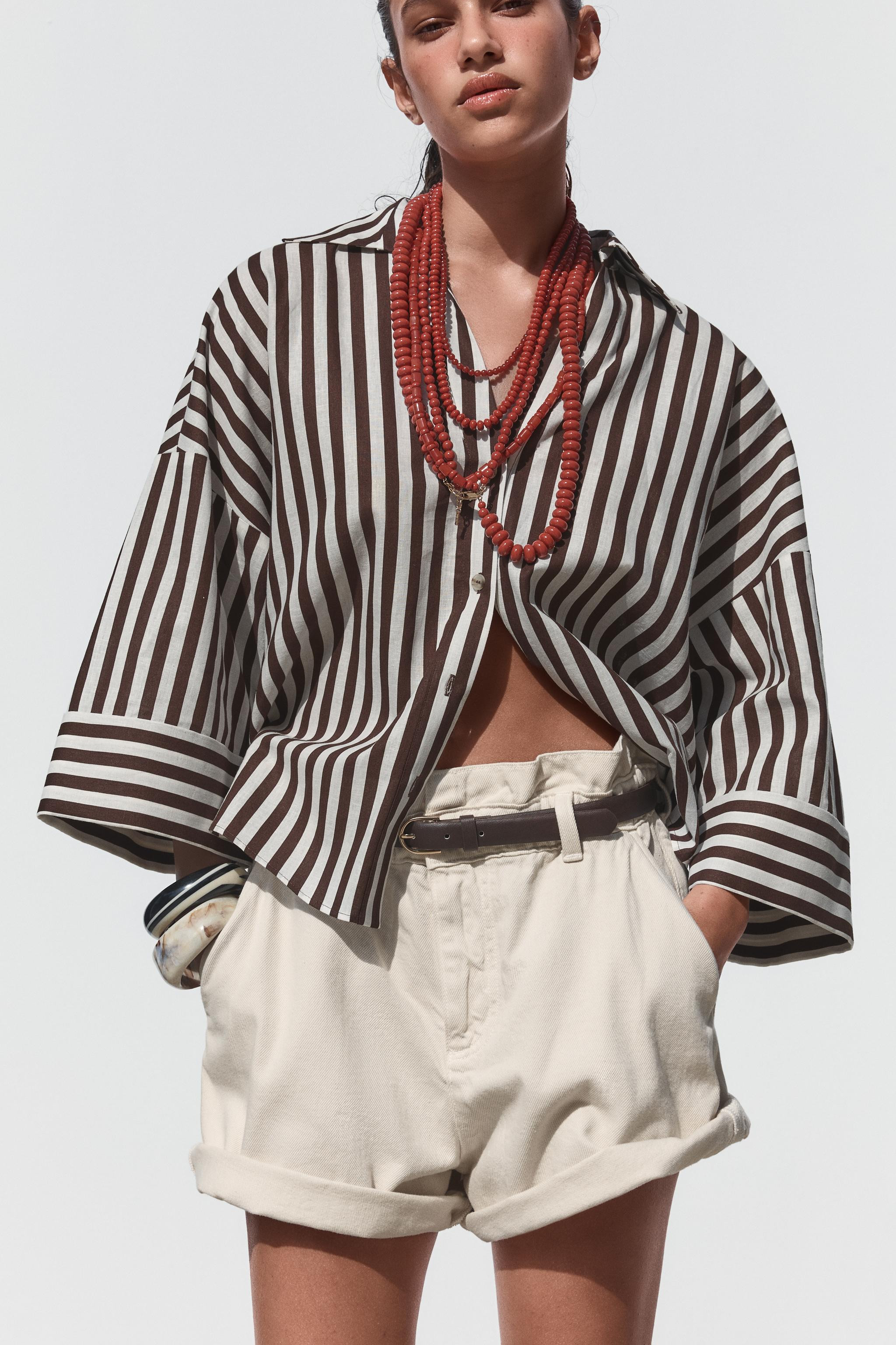 WIDE-SLEEVE LINEN BLEND SHIRT | Zara UK