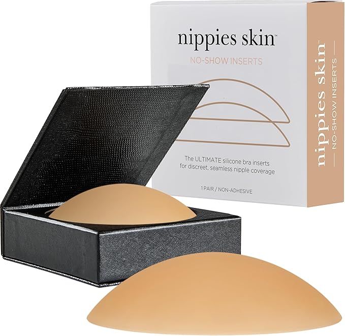 Nippies Non-Adhesive Bra Liner Nipple Covers for Women – Reusable Silicone No-Show Inserts with... | Amazon (US)