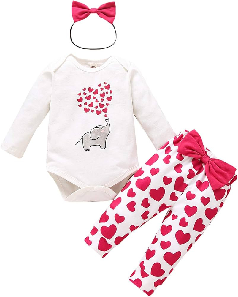 Newborn Infant Baby Girl Clothes Set Long Sleeve Sweatshirts Tops Pants Outfits Clothing Gifts 3 6 9 | Amazon (US)