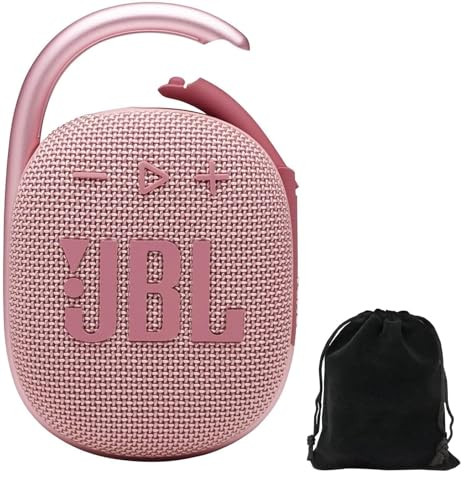 JBL Clip 4 Portable Bluetooth Speaker Bundle with Deluxe CCI Protective Carrying Pouch (Pink) | Amazon (US)
