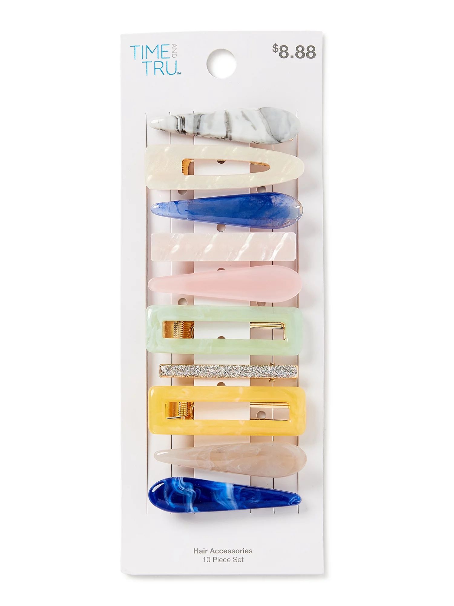Time and Tru Women's Multi Hair Clips, 10-Pack Multi-Color | Walmart (US)