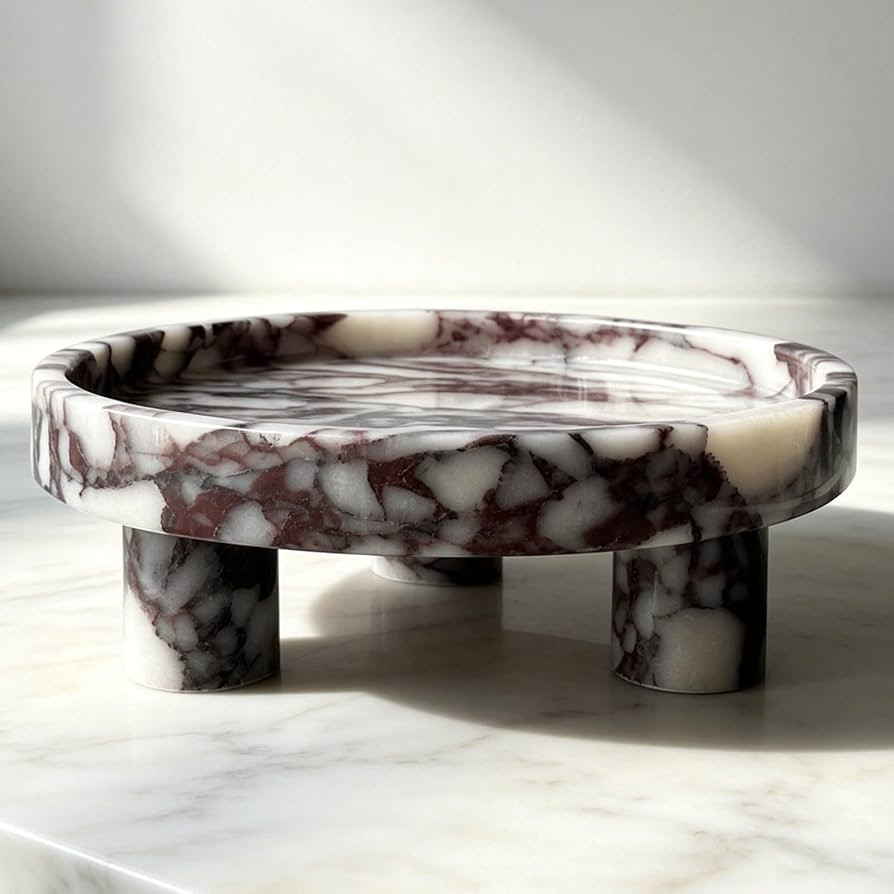 10\u201d Round Marble Tray Riser Trivet, Fruit Bowl for Kitchen Counter | Amazon (US)