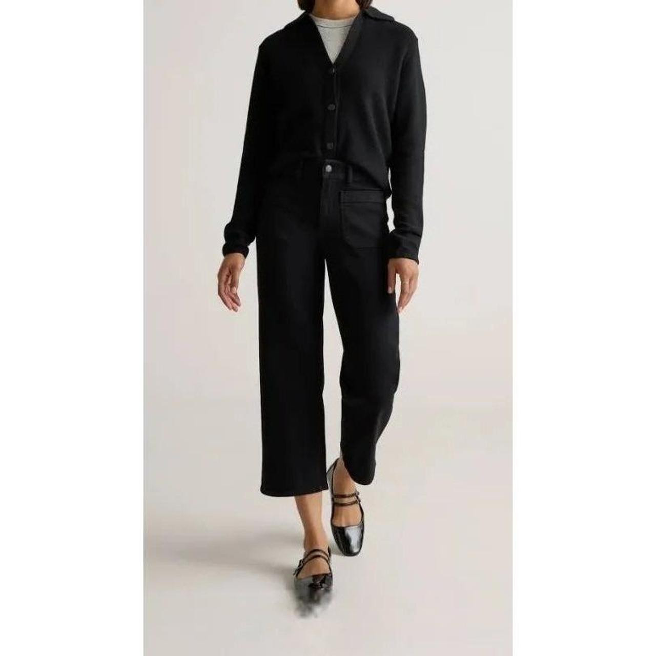 Quince Women's High waisted Patched Jeans - Black | Depop US