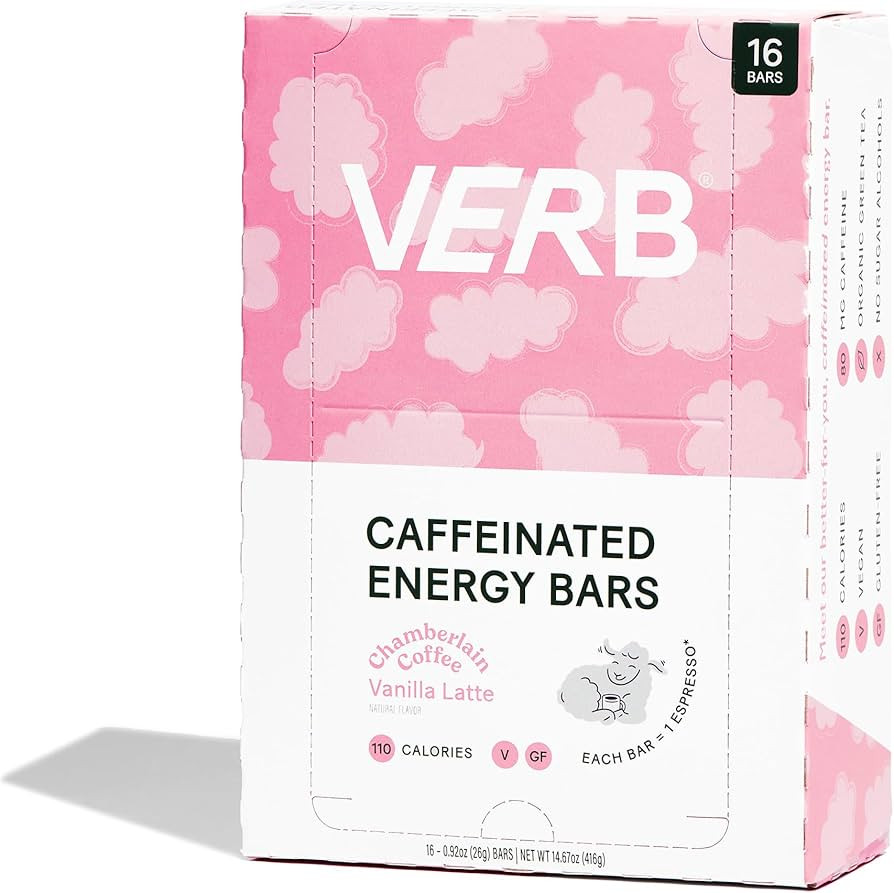 Verb Energy - Chamberlain Coffee Vanilla Latte Caffeinated Snack Bars - 90-Calorie 2g Sugar Energ... | Amazon (US)