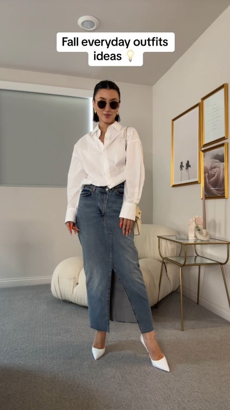 #falloutfitinspo kick off with styling some looks with #denimskirt  😘 look #2 with a classic white + denim combo 

#Falldenim #fall2023 #everydaycasuallooks #outfitsinspo #fallfashiontrends2023 #fallfashion #ootd #styling #realoutfitideas #fashionat40 #timelessfashion 

#LTKover40 #LTKshoecrush #LTKstyletip