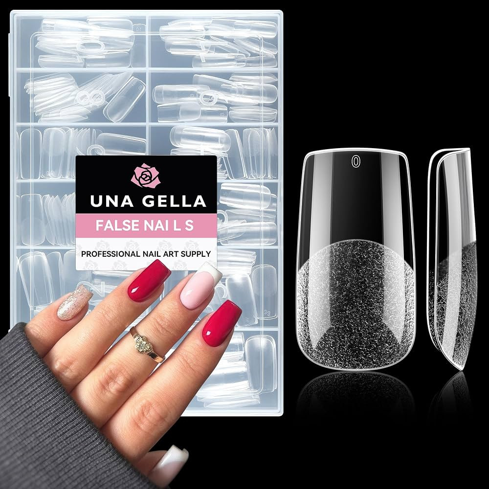 UNA GELLA Medium Square Nail Tips: 216pcs Square Press on Nails Pre-shape Clear Nails Tips for Fu... | Amazon (US)