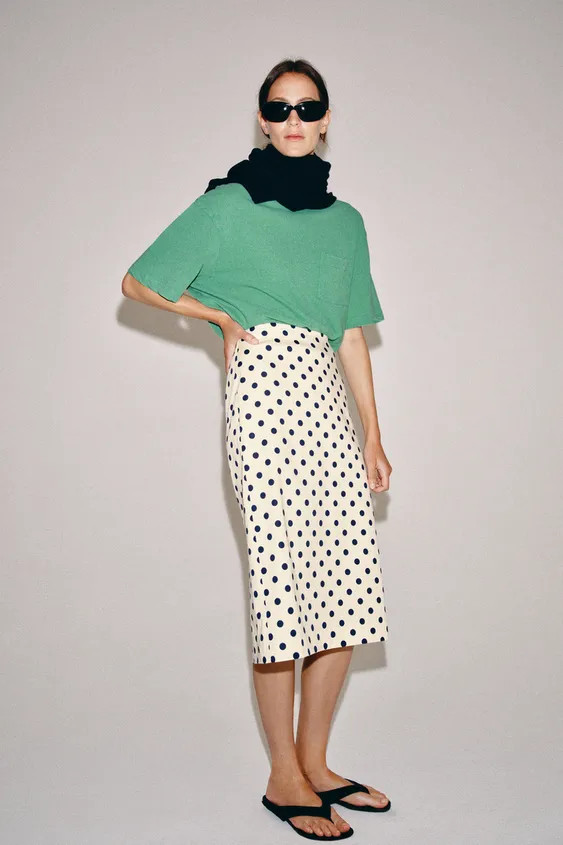 ZW COLLECTION POLKA DOT PENCIL SKIRT | Zara FR
