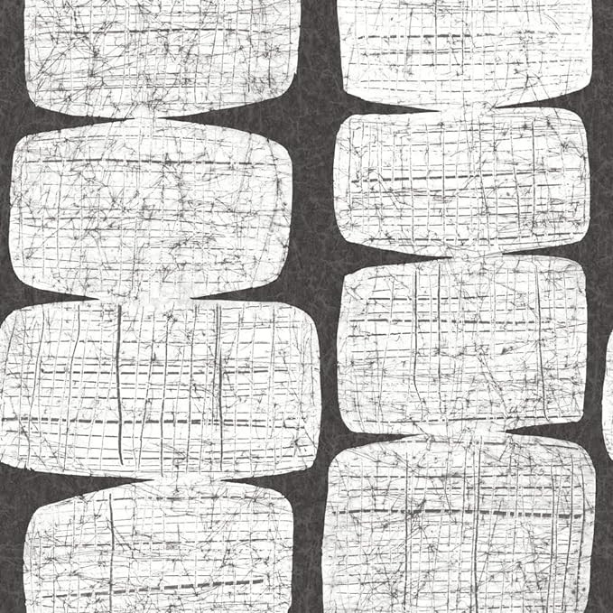 RoomMates RMK12348PL Mid-Century Beads Peel and Stick Wallpaper, Black, White | Amazon (US)