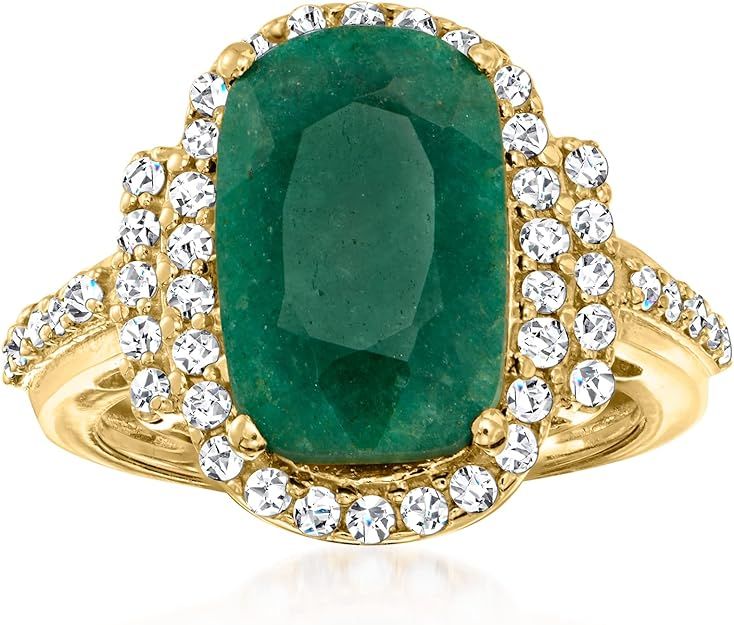 Ross-Simons 7.50 Carat Emerald Ring With .69 ct. t.w. Diamonds in 18kt Gold Over Sterling | Amazon (US)
