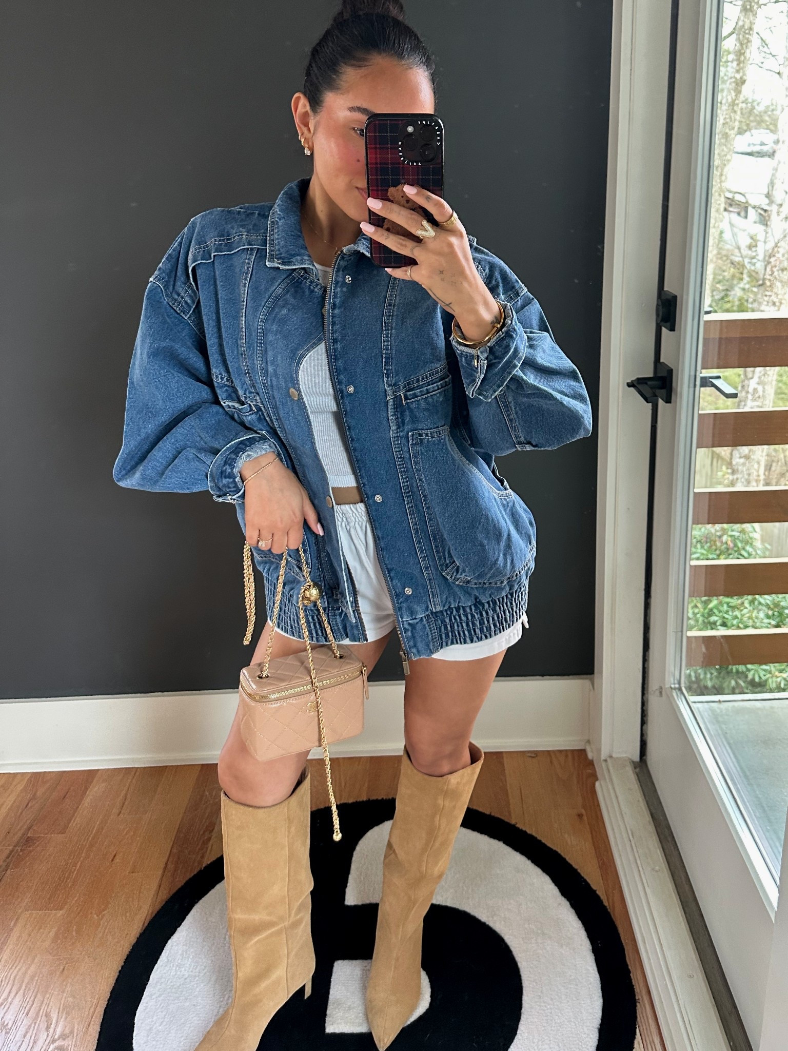 Perfecttt oversized denim bomber.. I got a size medium for the looser fit ✨  on sale right now too! 

#LTKSeasonal #LTKSaleAlert #LTKFindsUnder50