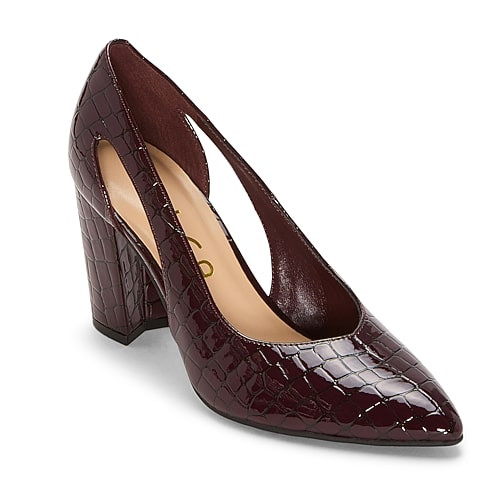 Unisa Minva Womens Pointed Closed Toe Block Heel Pumps, 7 Medium, Red | JCPenney