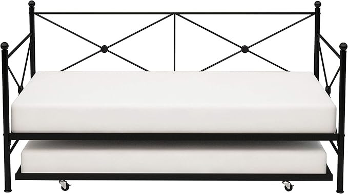 Lexicon Trenton Metal Daybed with Trundle, Twin, Black | Amazon (US)