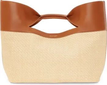 The Large Bow Raffia & Leather Tote Bag | Nordstrom