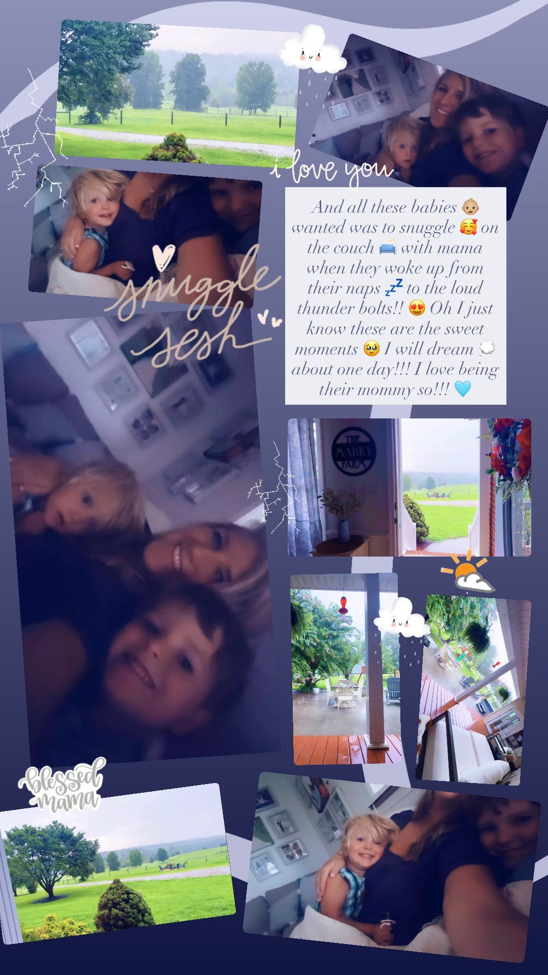And all these babies 👶🏼 wanted was to snuggle 🥰 on the couch 🛋️ with mama when they woke up from their naps 💤 to the loud thunder bolts!! 😍 Oh I just know these are the sweet moments 🥹 I will dream 💭 about one day!!! I love being their mommy so!!! 🩵