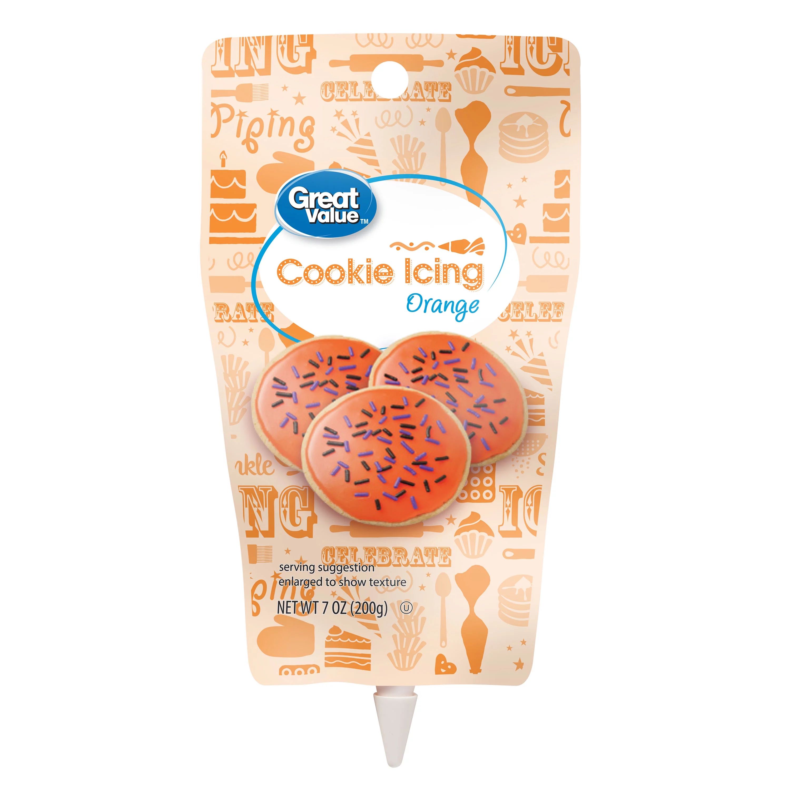 Great Value Cookie Icing, Orange, 7 oz - Walmart.com | Walmart (US)