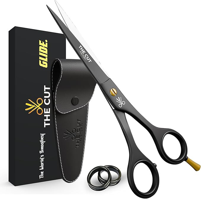 The Cut Factory® 6.5” Matte Black Luxury Hair Scissors – Ultra-Sharp High Carbon Steel Barbe... | Amazon (US)
