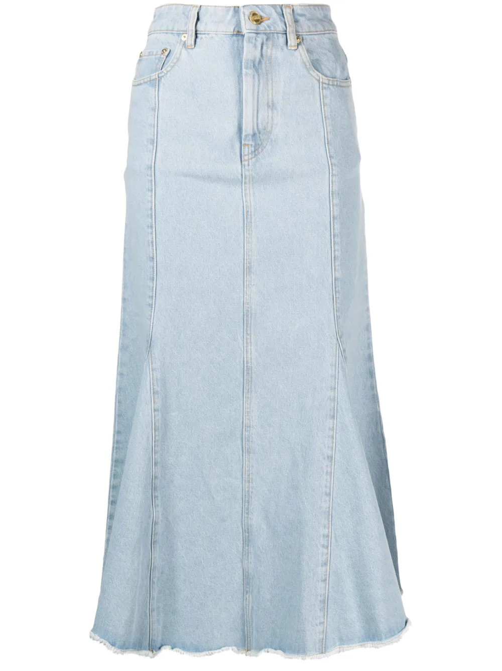 denim peplum midi skirt | Farfetch Global