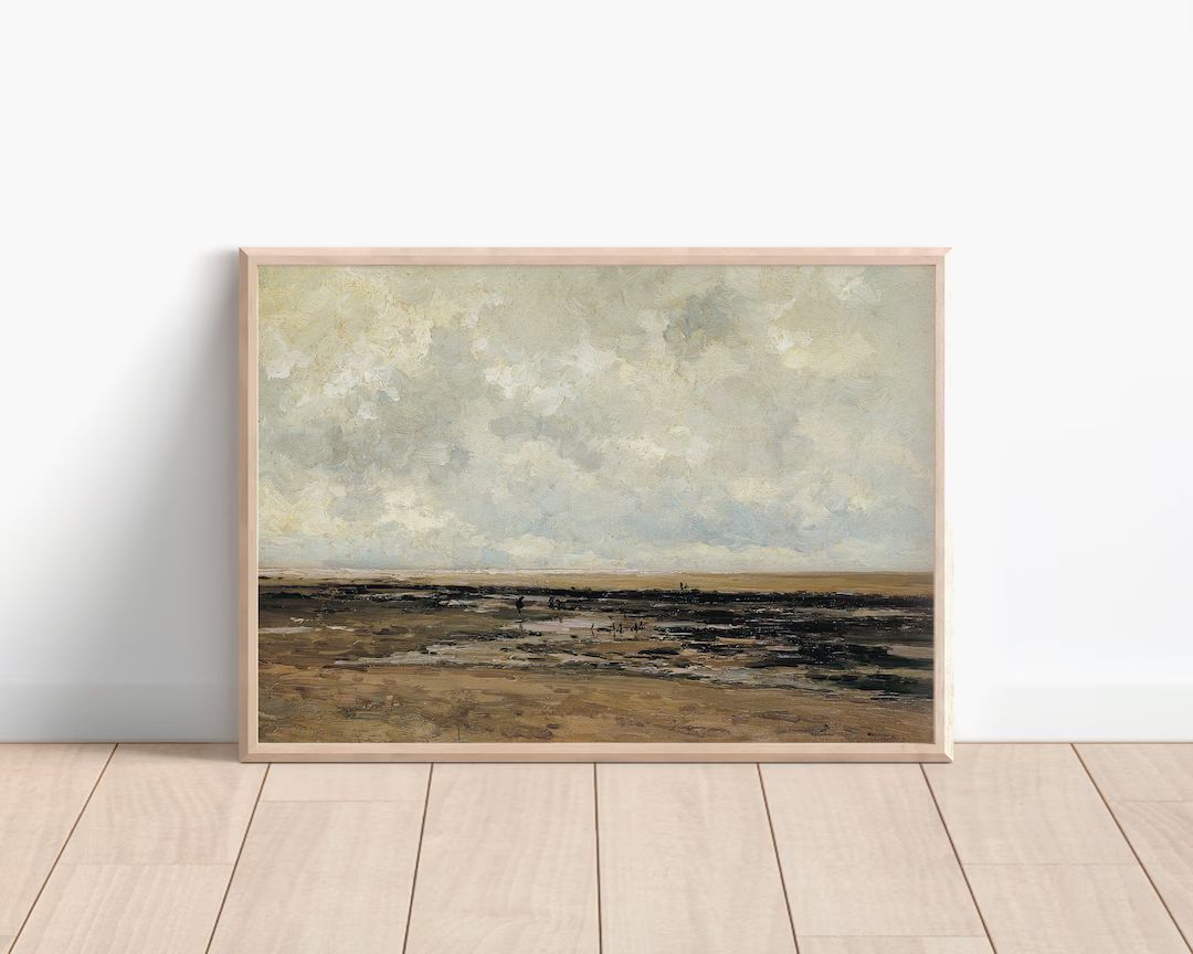 Villerville Beach, Ocean Print, Oil Painting, Seascape, Digital Print, Coastal, Watercolor, Vinta... | Etsy (US)