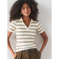The Very Collection Stripe Ribbed Polo Top | Very Ireland
