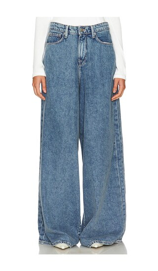 Good American Paneled Wide Leg Jeans in Denim-Medium. - size 2 | Revolve Clothing (Global)