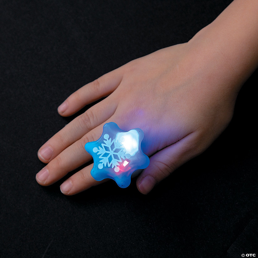 Flashing Snowflake Light-Up Rings - 12 Pc. | Oriental Trading Company