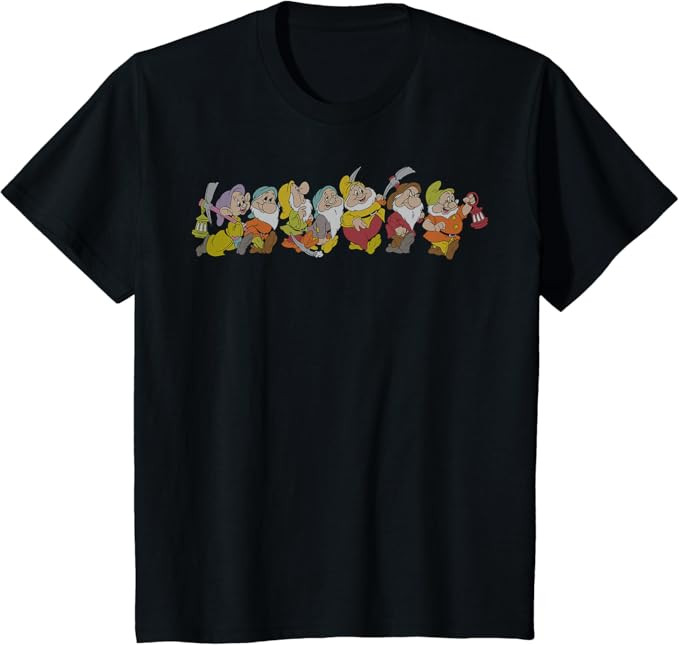 Disney Snow White And The Seven Dwarfs Marching In Line T-Shirt | Amazon (US)
